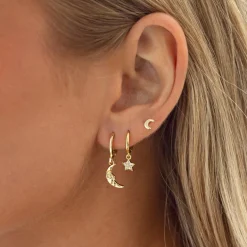 Sienna Crystal Star Hoop Earrings