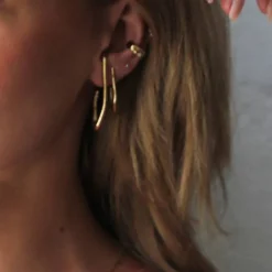 Signe Kragh X Sistie2ND Creoles Medium Gold Plated 46mm.