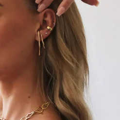 Signe Kragh X Sistie2ND Creoles Medium Gold Plated 46mm.