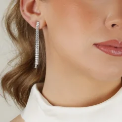 Siri Stone Tassle Earring Silver Onesize