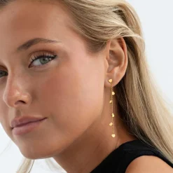 Solana Heart Chain Stud Earrings Stainless Steel