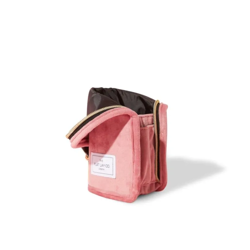 Standing Makeup Brush Case Pink Velvet