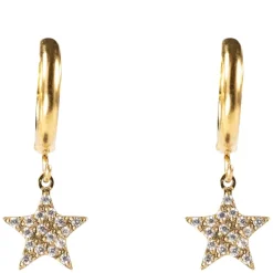Star Hoop With Crystals Gold
