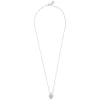 Stina Heart Pendant Necklace Silver/Clear 42cm