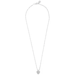 Stina Heart Pendant Necklace Silver/Clear 42cm