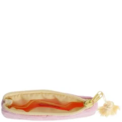 Terry Quilted Mini Pouch Bubblegum Pink With Pale Yellow