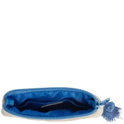 Terry Quilted Mini Pouch Sand With Ibiza Blue