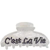 Text Hair Claw "C'est La Vie" White
