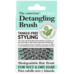 The Conscious™ Compact Detangling Brush Biodegradable Wet & Dry Brush Mint Green