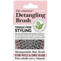 The Conscious™ Compact Detangling Brush Biodegradable Wet & Dry Brush Ice Pink