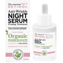The Conscious Retinol Anti Wrinkle Night Serum Organic Pomegranate 30ml