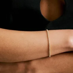 Thin Tennis Bracelet Gold