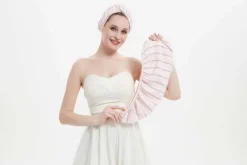 Tosidig Turban Towel Pink