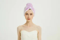 Tosidig Turban Towel Purple/White
