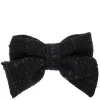 Tweed Bow Hair Clip Black