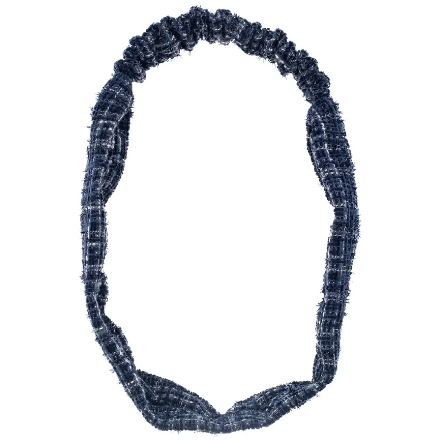 Tweed Headband Navy Blue
