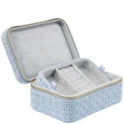 Tweed Jewellery Box Cool Blue