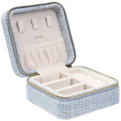 Tweed Jewellery Box Mini Light Blue