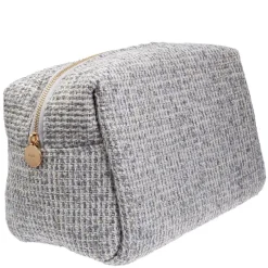 Tweed Make-Up Pouch Large Steel Blue