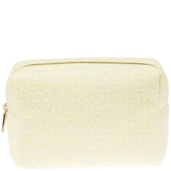 Tweed Make-Up Pouch Small Pale Yellow