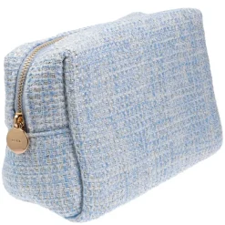 Tweed Make-Up Pouch Small Light Blue
