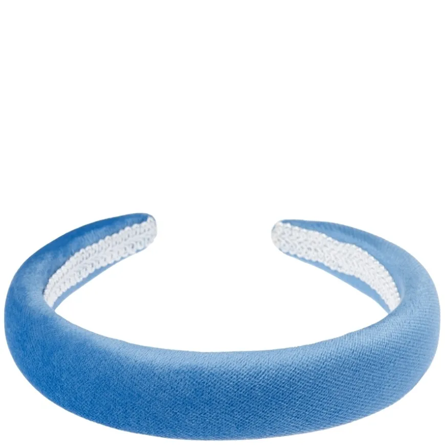 Velvet Hair Band Broad Ibiza Blue