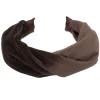 Velvet Hair Band Folded Chocolate Brown