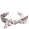 Velvet Hair Band With Bow Pale Rose
