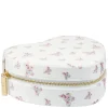 Velvet Heart Jewellery Box Off White Butterfly Pattern