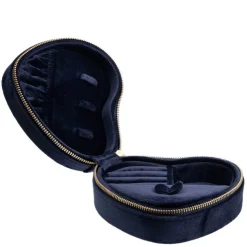 Velvet Heart Jewellery Box Navy Blue