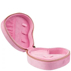 Velvet Heart Jewellery Box Bubblegum Pink