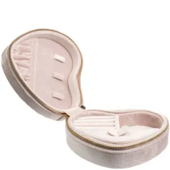 Velvet Heart Jewellery Box Sparkled Pale Rose