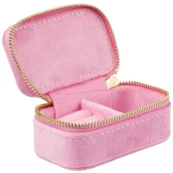 Velvet Jewellery Box Micro Bubblegum Pink