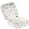 Velvet Jewellery Box Mini Off White Butterfly Pattern