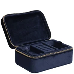 Velvet Jewellery Box Navy Blue
