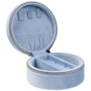 Velvet Jewellery Box Round Light Blue