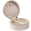 Velvet Jewellery Box Round Sand