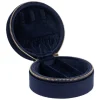 Velvet Jewellery Box Round Navy Blue