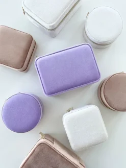 Velvet Jewellery Box Sparkled Champagne