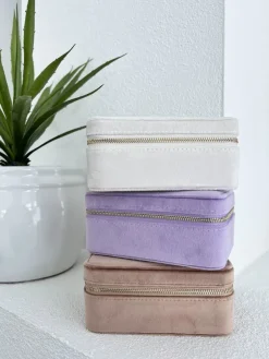 Velvet Jewellery Box Sparkled Champagne