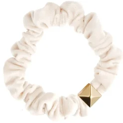Velvet Mini Scrunchie Off White
