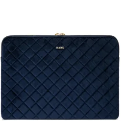 Velvet Quilted Mac Cover Navy Blue
