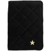 Velvet Quilted Passport Cover Black
