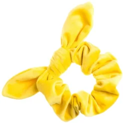 Velvet Scrunchie With Bow Sun Yellow