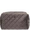 Velvet Square Quilted Make-Up Pouch Large Dark Grey