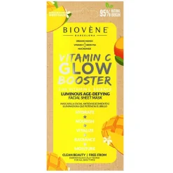 Vitamin C Glow Booster Age-Defying Organic Mango Biodegradable Sheet Mask 20ml