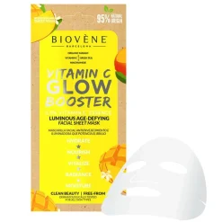 Vitamin C Glow Booster Age-Defying Organic Mango Biodegradable Sheet Mask 20ml