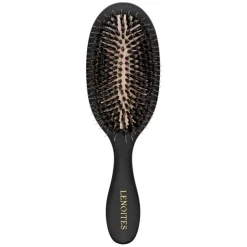Wild Boar Hair Brush with Cleaning Tool Black
