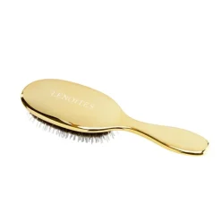 Wild Boar Hair Brush with Cleaning Tool Gold