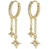 Winny Crystal Stars on Chain Hoop Earrings